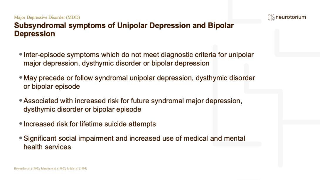 Major Depressive Disorder – Course Natural History and Prognosis – slide 19
